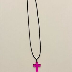 Pink Cross Pendant Necklace